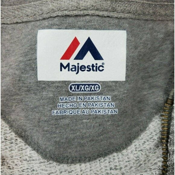 Boston Red Sox Majestic XL Gray Distressed Full Zip Hooded Sweatshirt - Picture 11 of 12